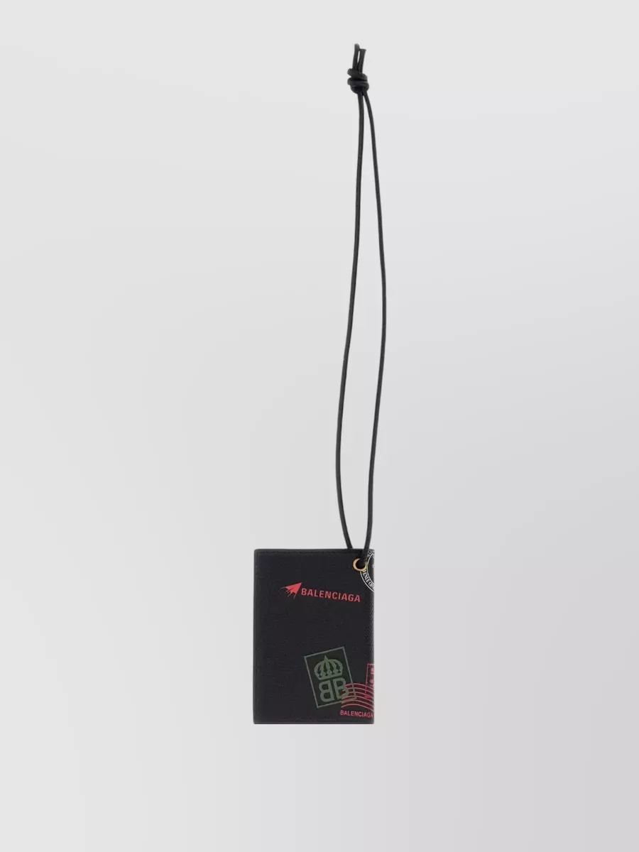 Balenciaga leather passport card holder keyring