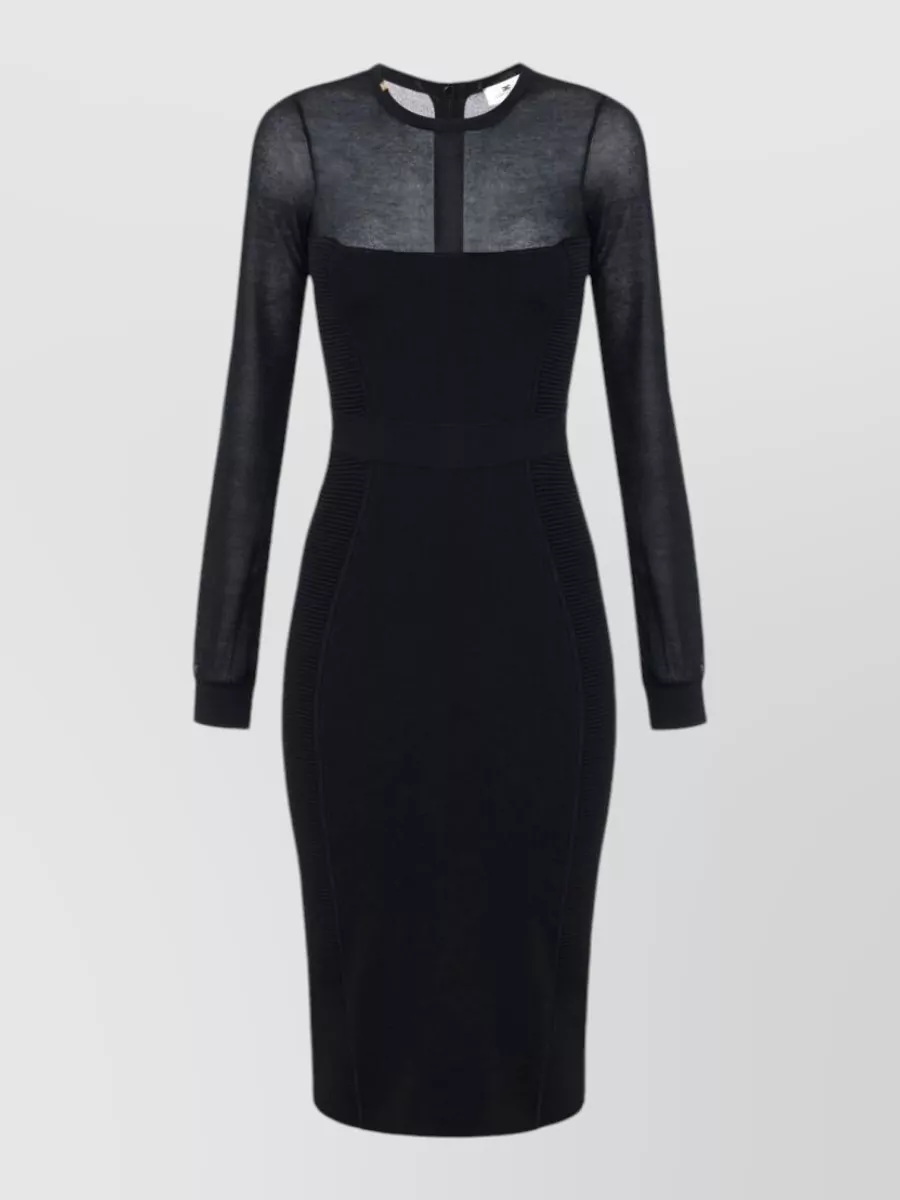 Elisabetta Franchi ribbed jacquard midi dress