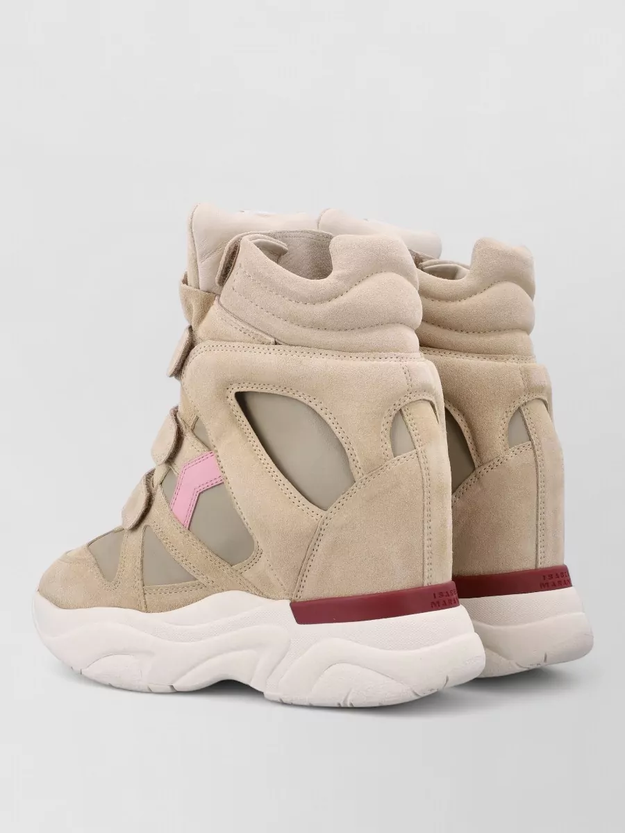 Isabel Marant High Top Sneakers Panel Detailing Contrast Sole In Neutral