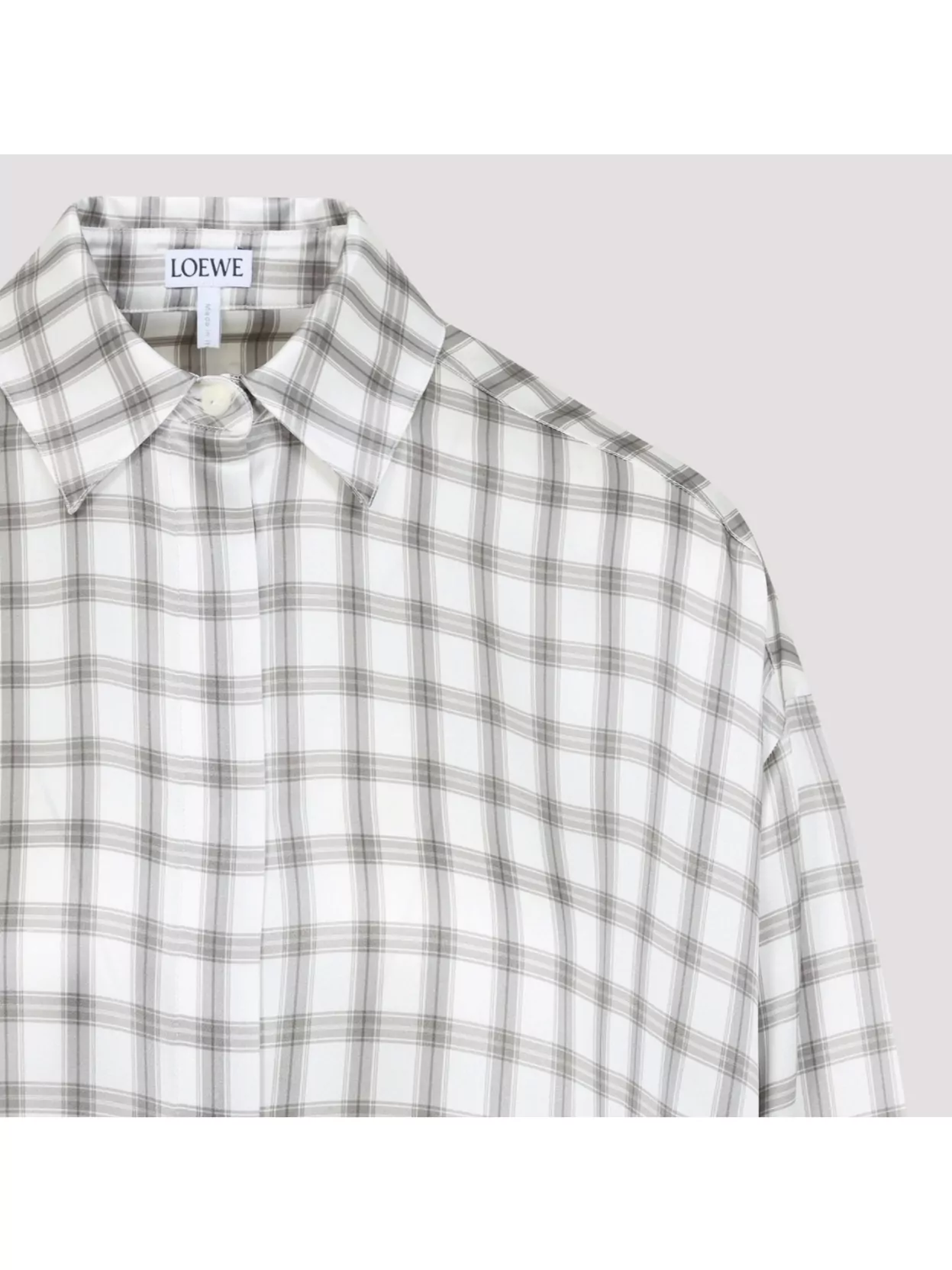 Loewe Plaid Pattern Silk Shirt
