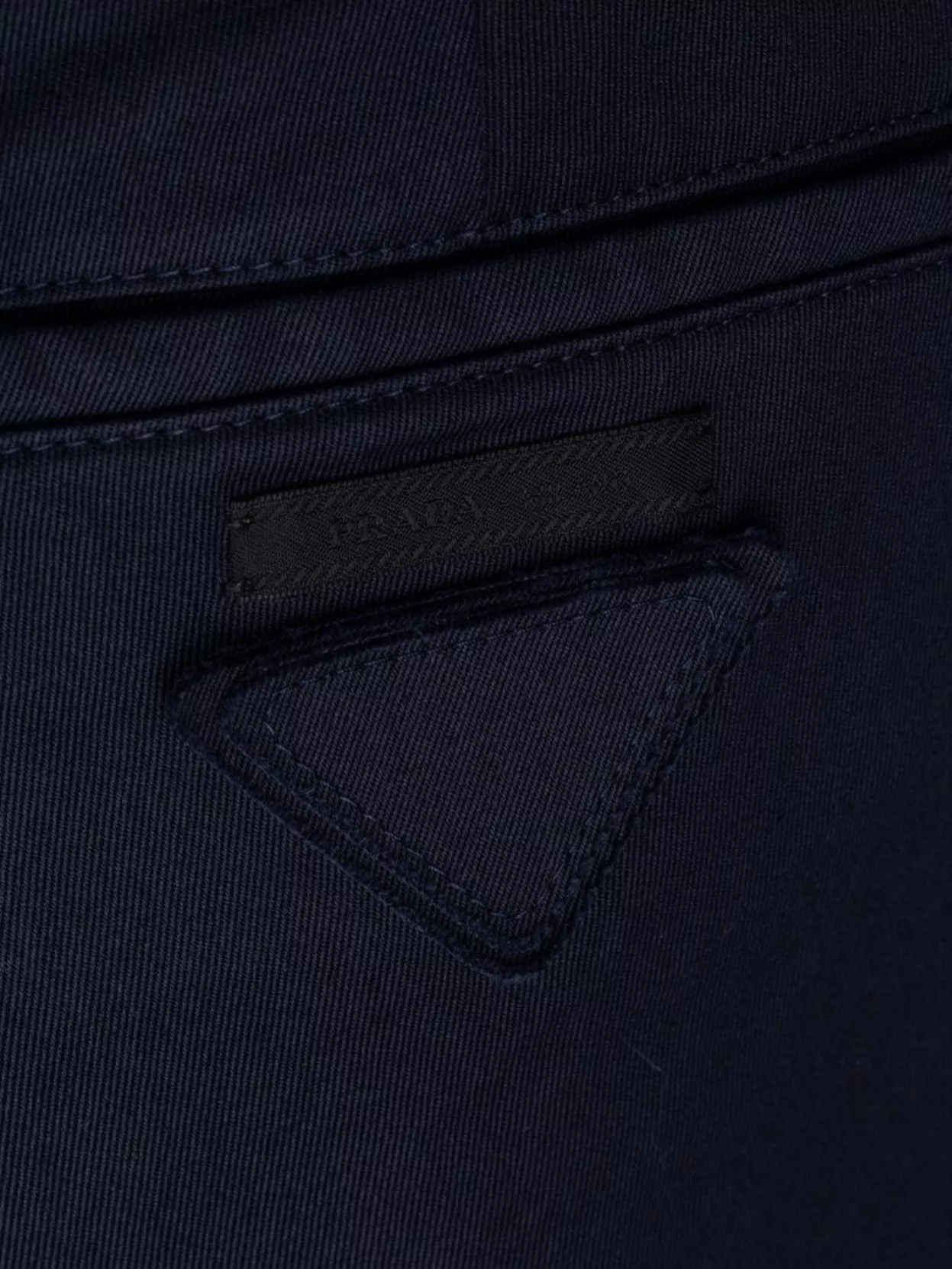 Prada Trousers With Back Pocket And Belt Loops In Blue