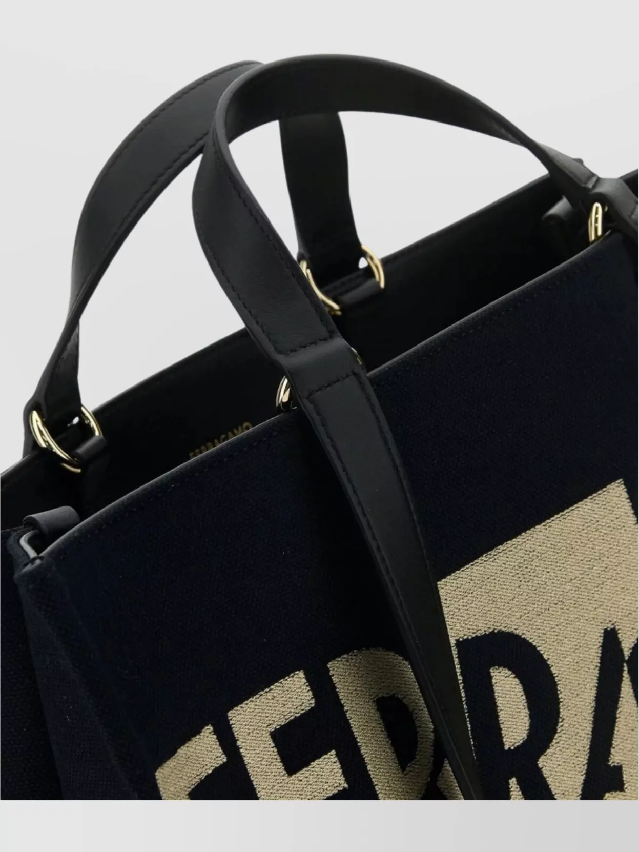 Ferragamo Leather Flat Handles Rectangular Shape