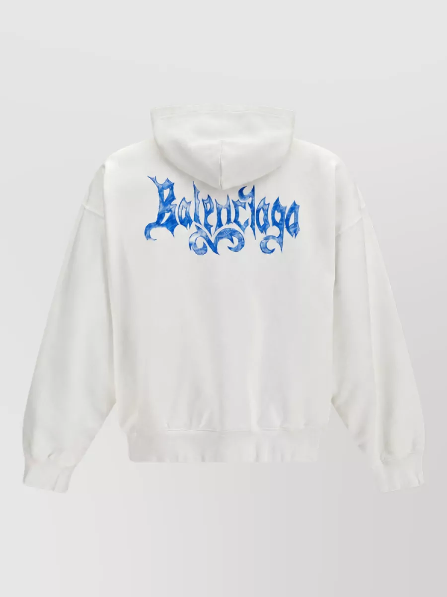 Balenciaga Cotton Printed Zip-Up Hooded Jacket