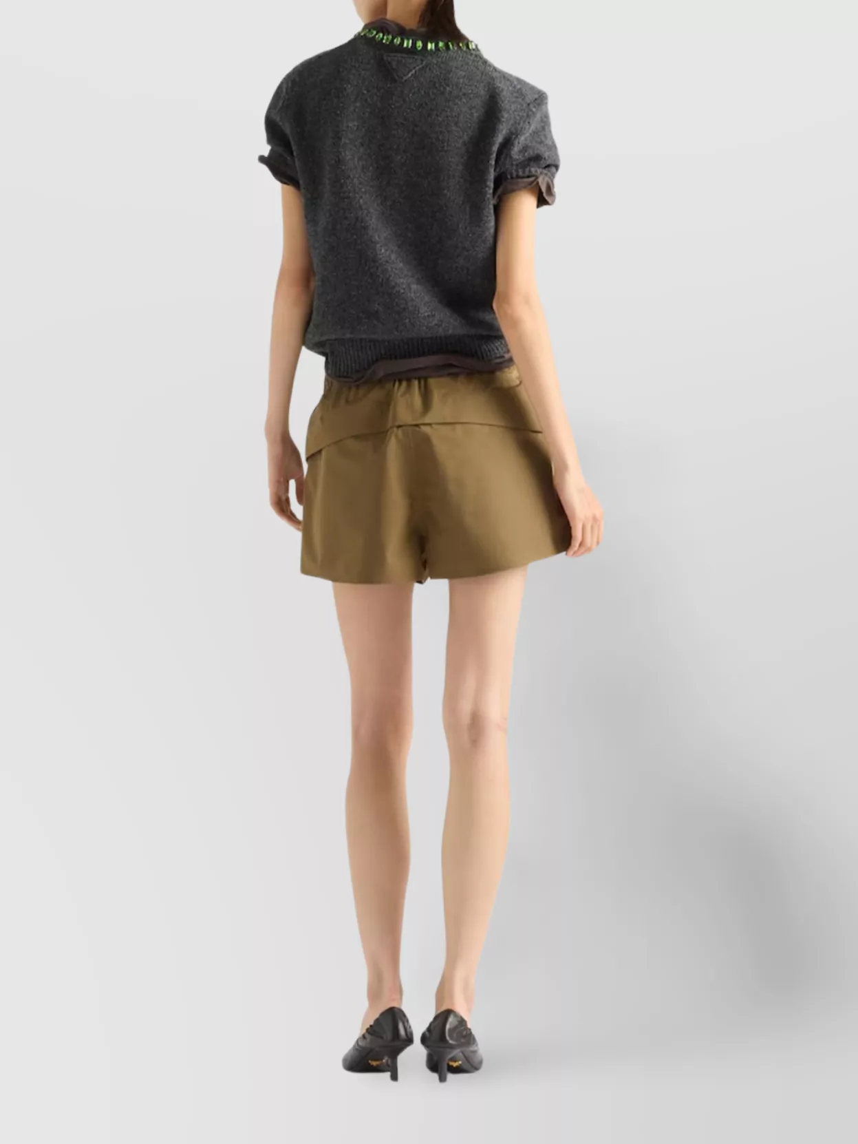 Prada Short Sleeve Knitwear Embellished Neckline