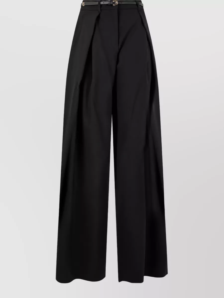 S Max Mara High-rise pleated wide-leg trousers