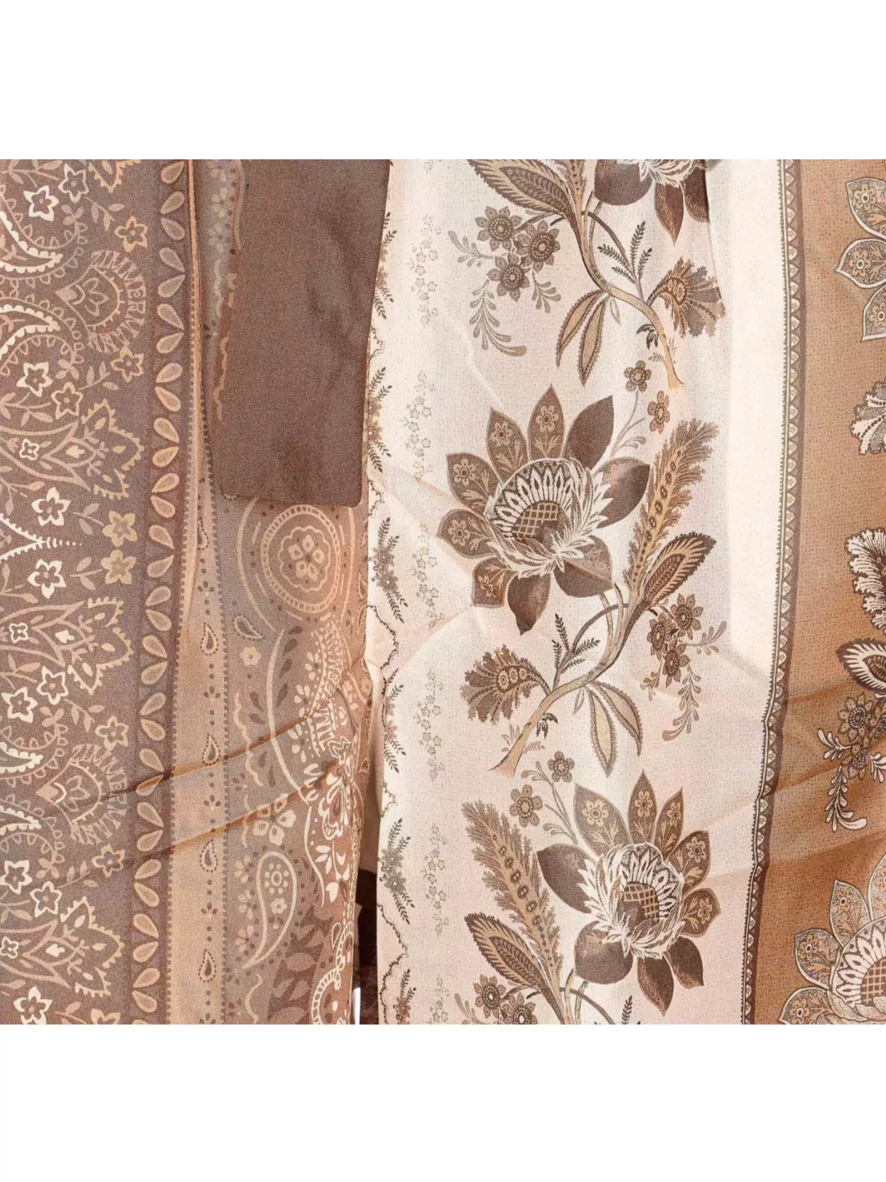 Zimmermann Lucky Brown Pants With Elastic Drawstring Waist And All-over Floral Print In Silk Woman