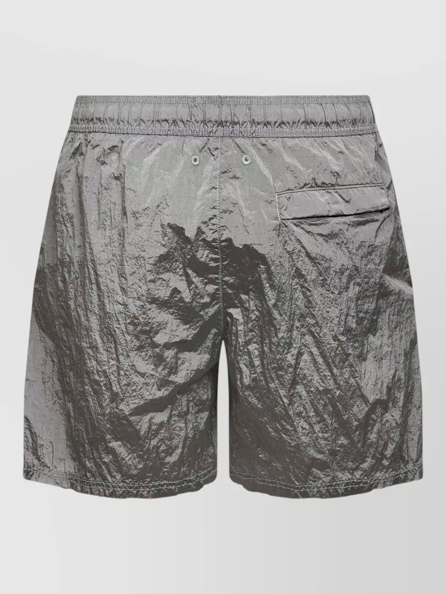 Stone Island Shorts Crinkled Texture Back Pocket Design