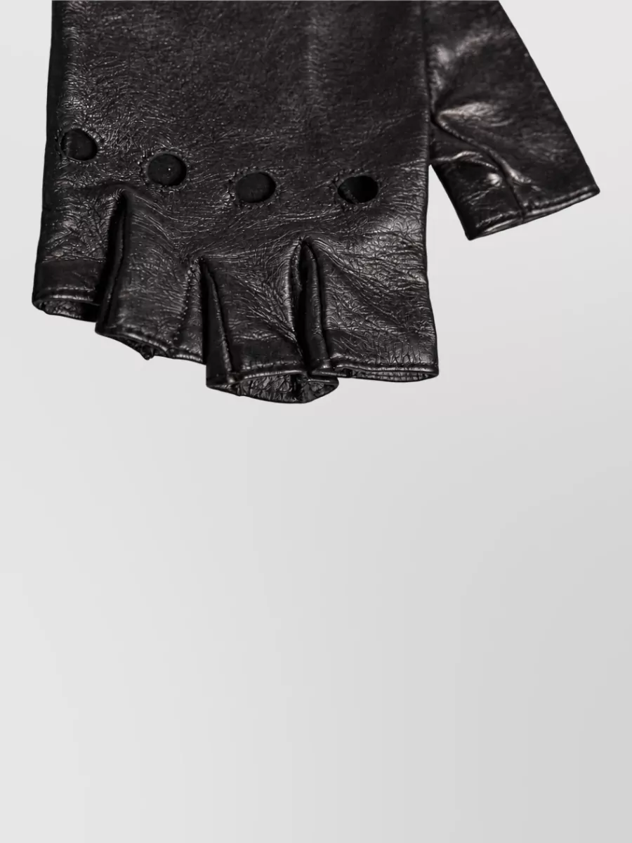 Dolce&Gabbana Embellished Leather Wrist Length Fingerless Gloves