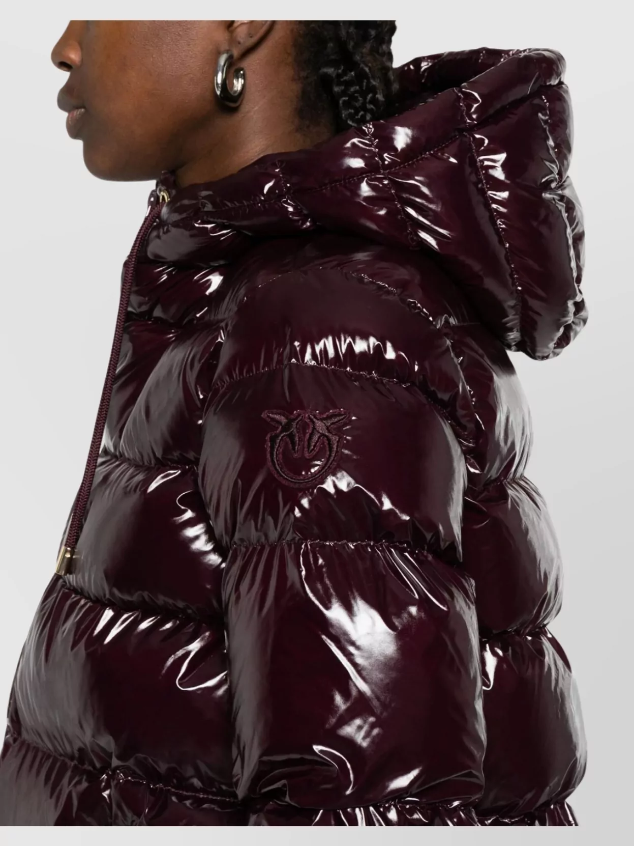 Pinko Shiny Hooded Long Sleeves Jacket