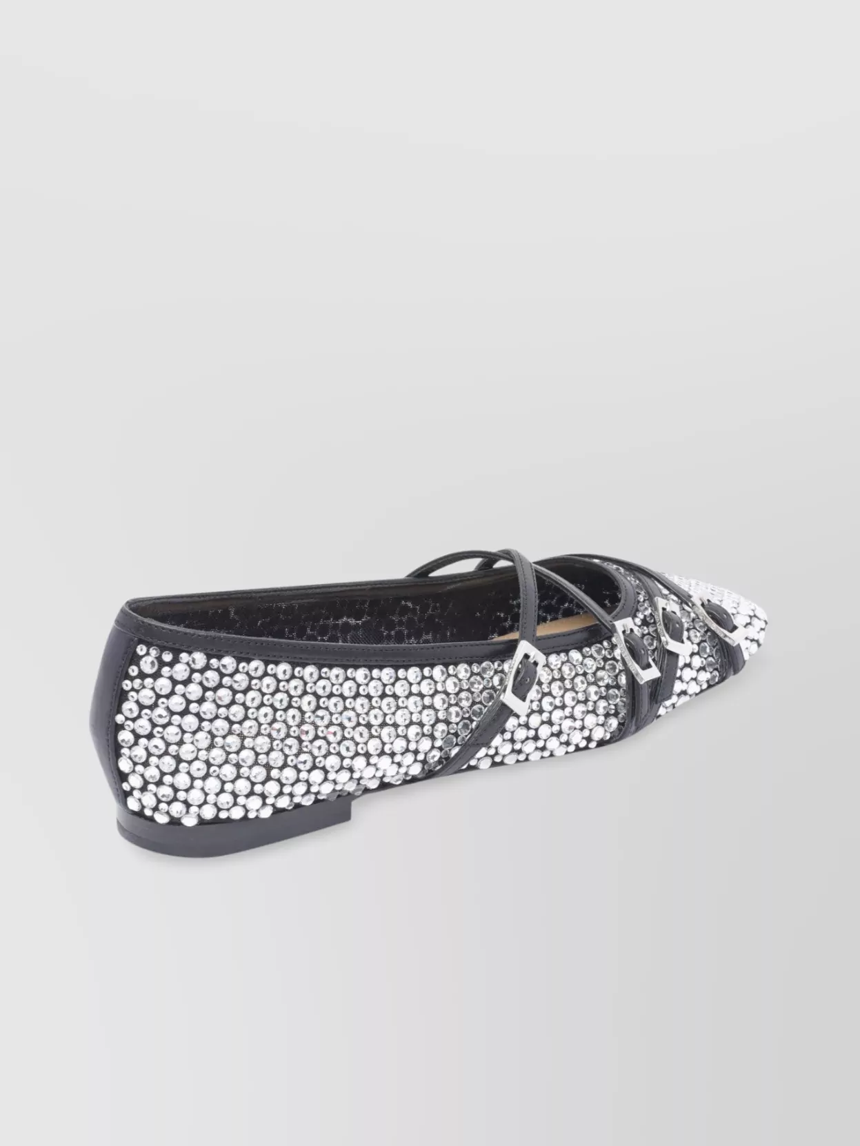 Mach & Mach Crystal Buckle Ballerina Shoes