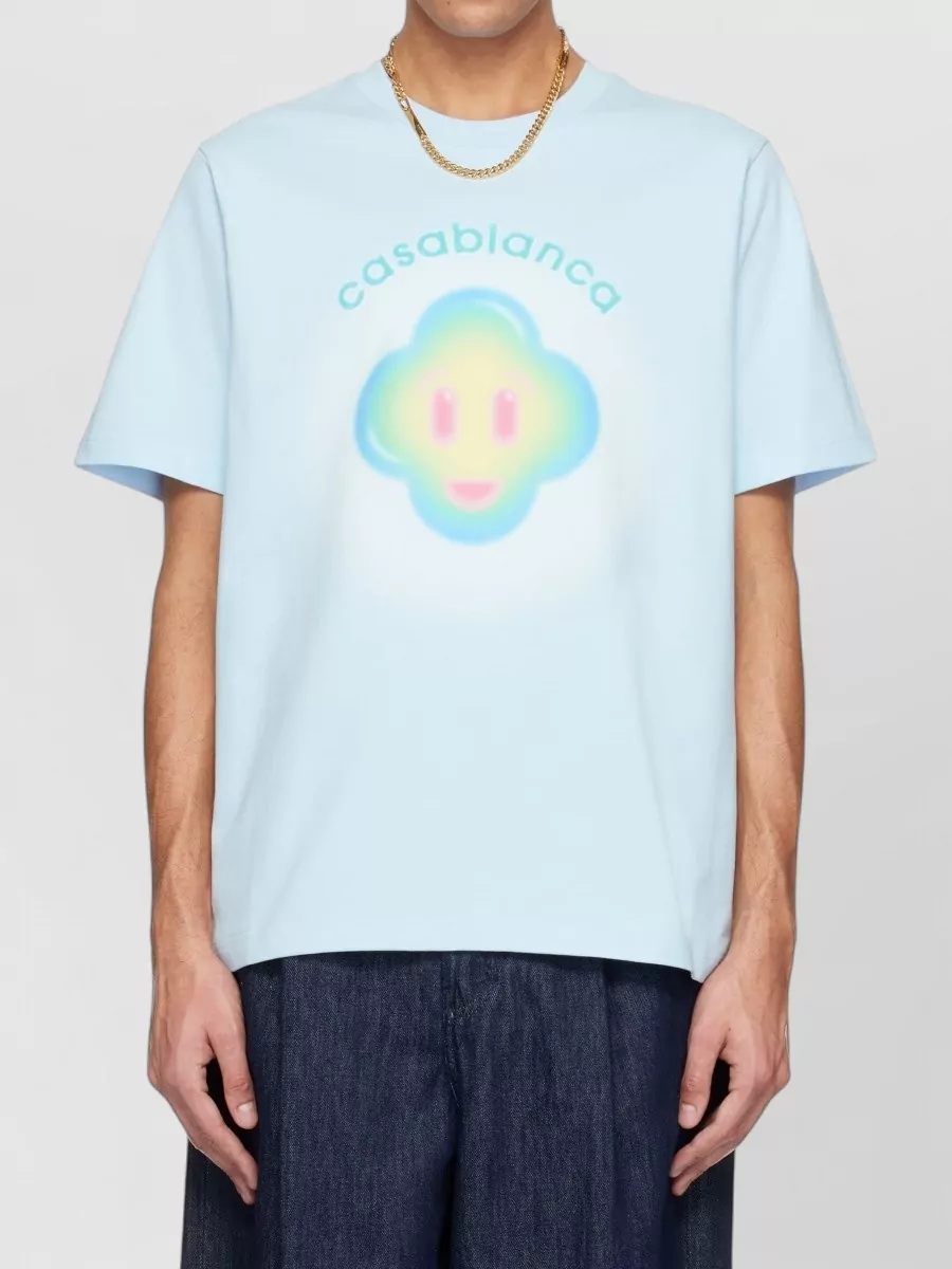 Casablanca Airbrush Smiley Cotton Oversized T Shirt