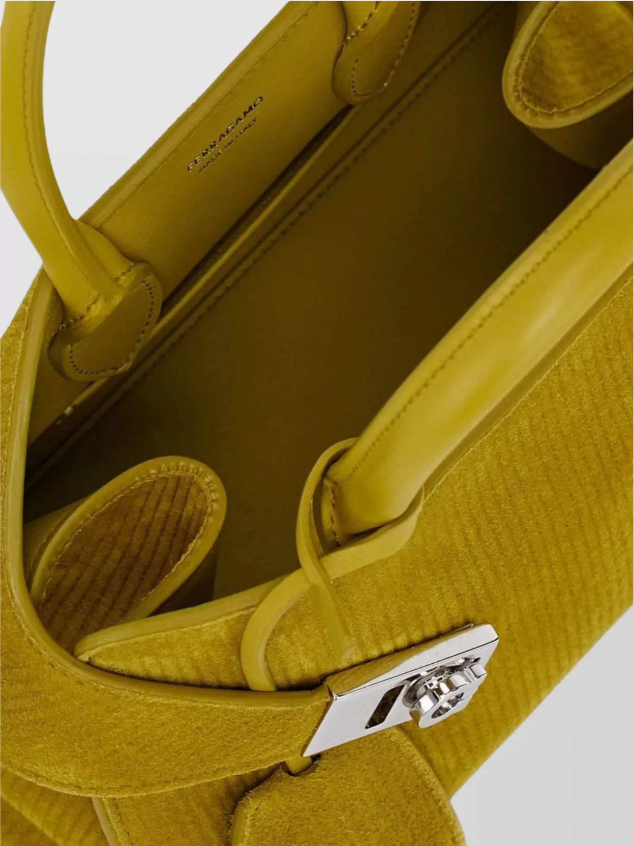 Ferragamo Mini Ribbed Suede Shoulder Bag