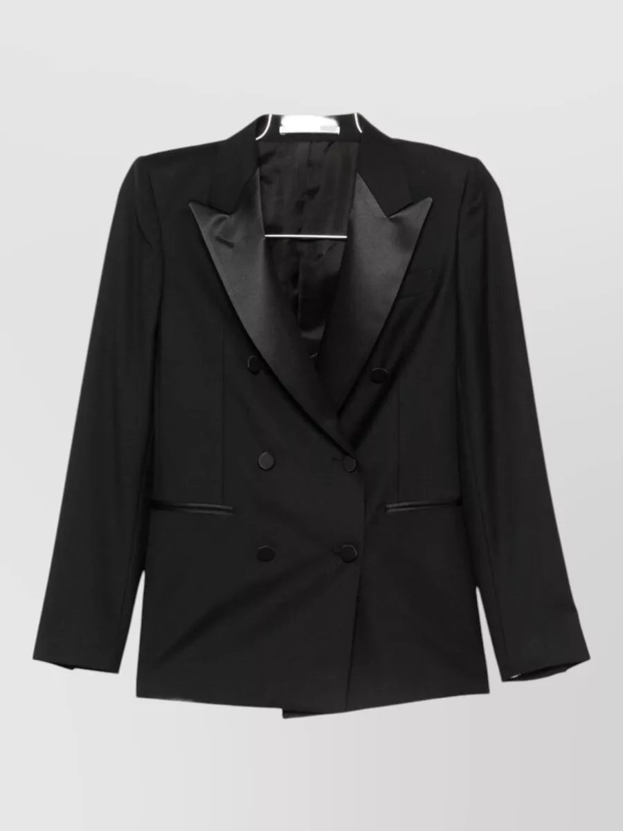 Tagliatore double-breasted virgin wool suit jacket