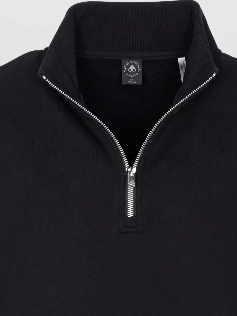 Moose Knuckles Cotton High-Neck Half-Zip Sweatshirt