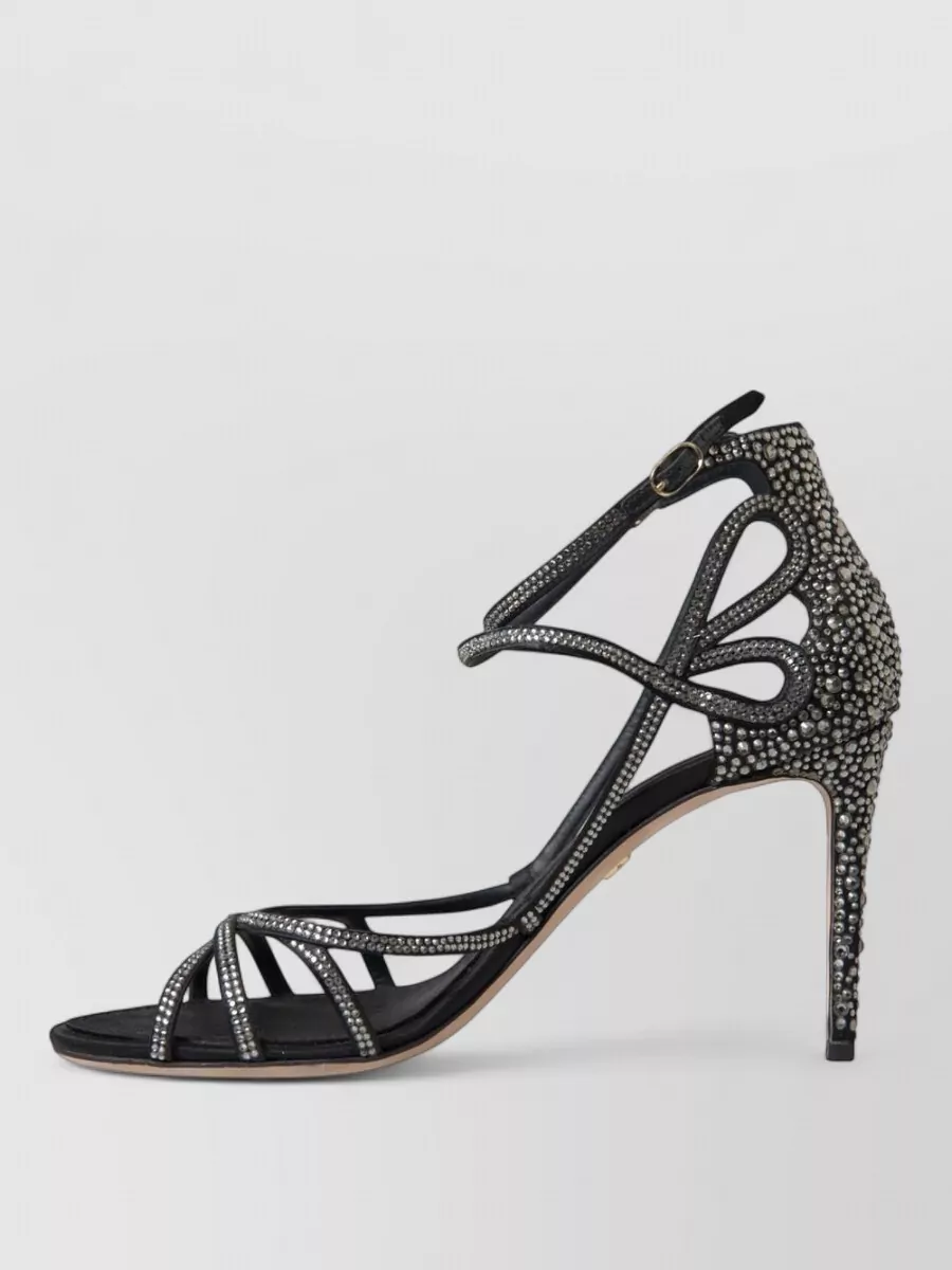 Dolce&Gabbana Silk Rhinestone Stiletto Sandals
