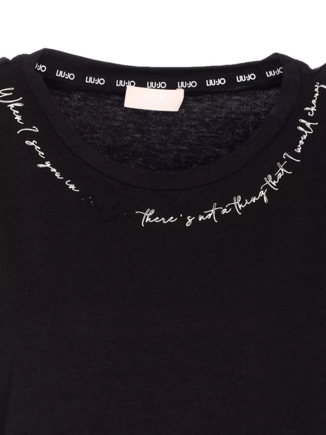 Liu •jo Crewneck T-shirt With Graphic And Strass Detail