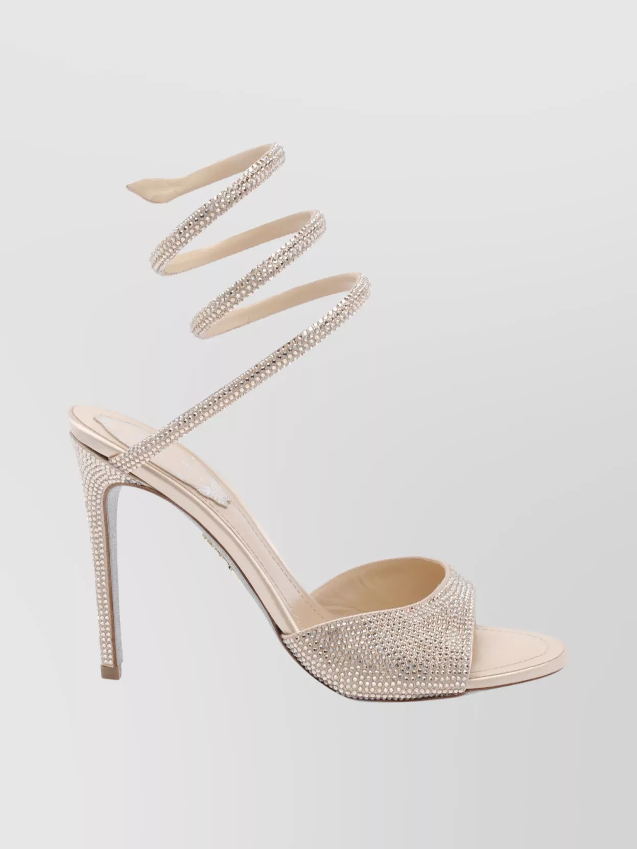 Rene Caovilla Heeled Sandals With Crystal Ankle Strap