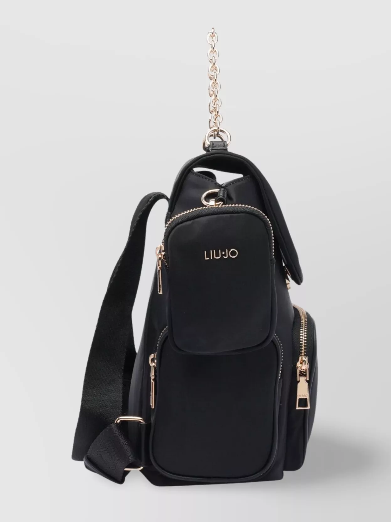 LIU •JO BACKPACK WITH CHAIN HANDLE AND MULTIPLE POCKETS
