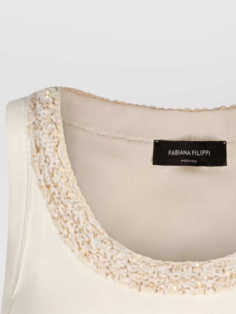 Fabiana Filippi Sleeveless Top Embellished Neckline Detail
