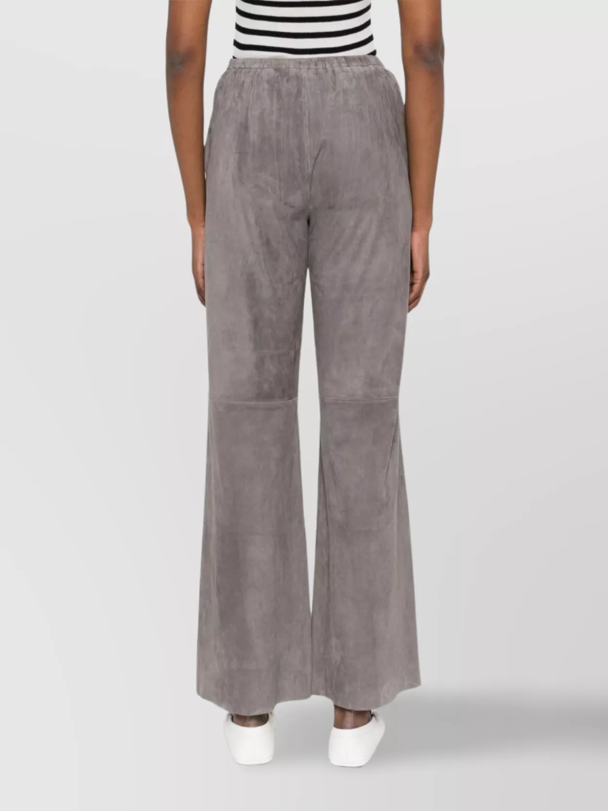 Forte Forte High-waisted Wide-leg Leather Trousers In Gray