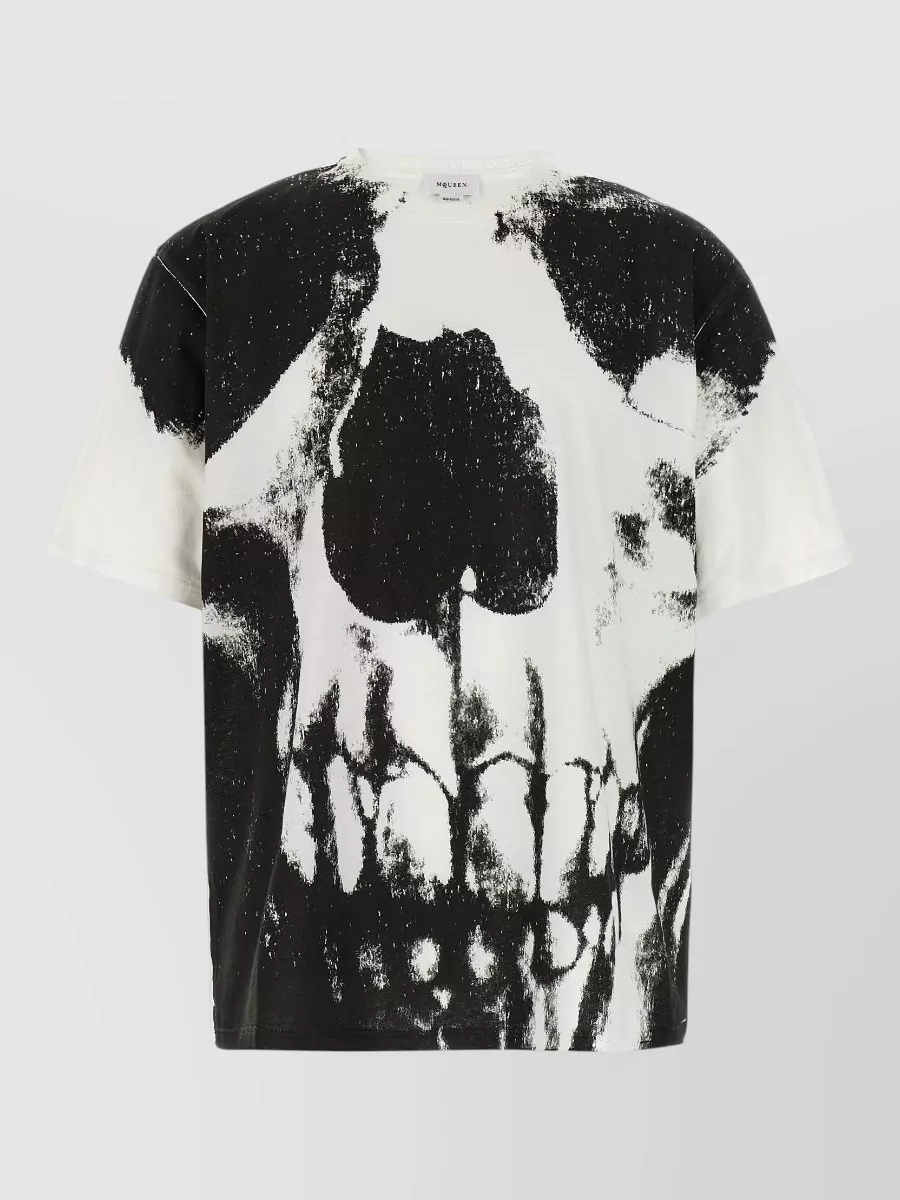 Mc Queen cotton skull print crew neck short sleeve t-shirt