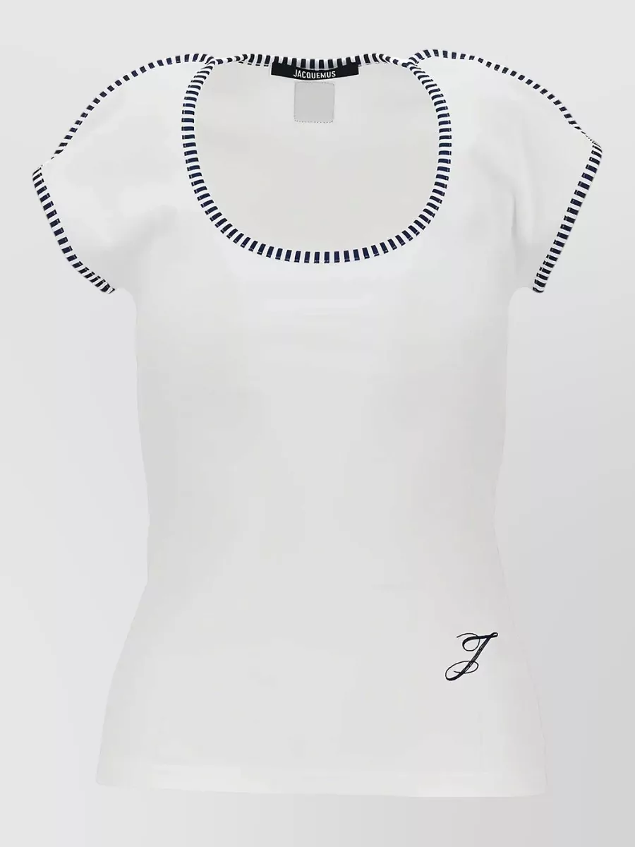 Jacquemus Spiral Cotton Jersey Scoop Neck Top
