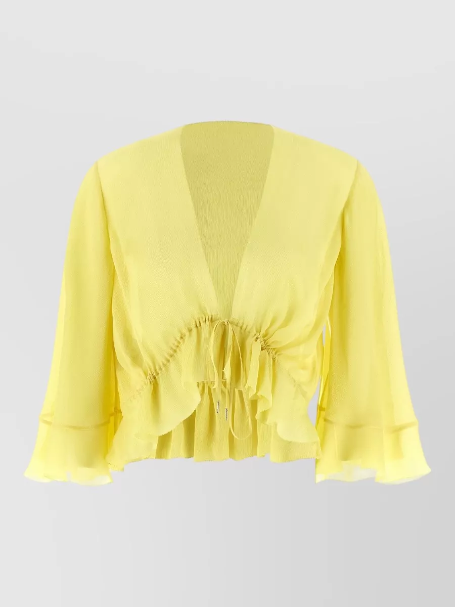Alberta Ferretti Silk Drawstring Blouse