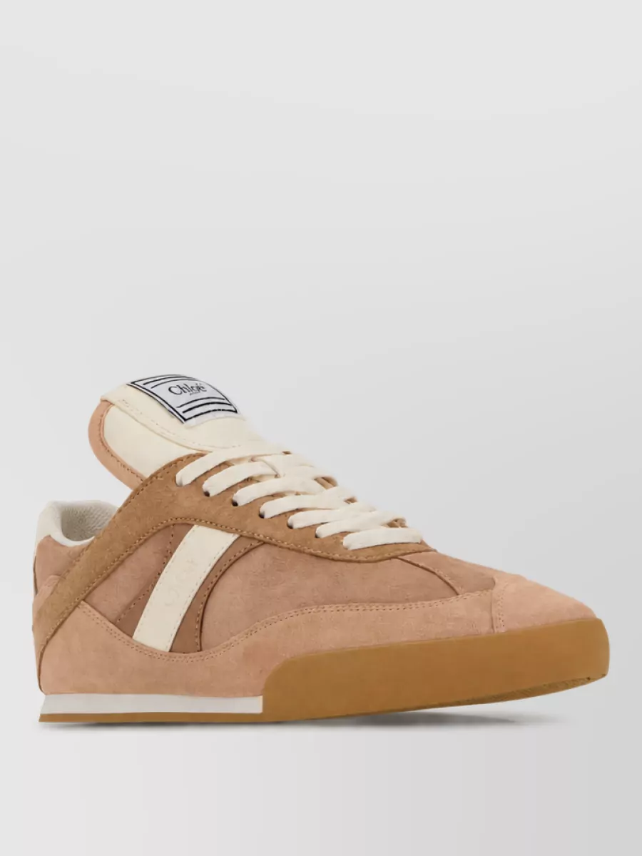 Chloé suede leather lace-up sneakers