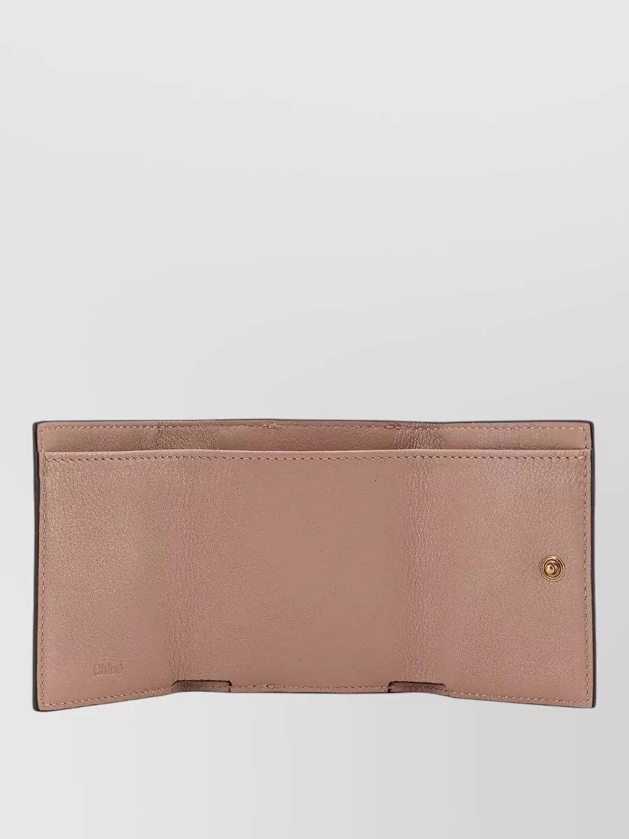 Chloé Compact Wallet Metal Hardware Stitch Detailing