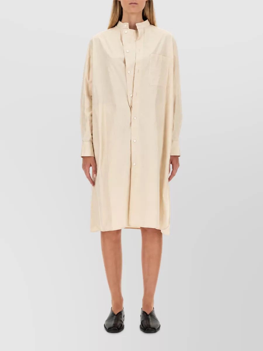 Lemaire Cotton Shirt Dress In Neutral