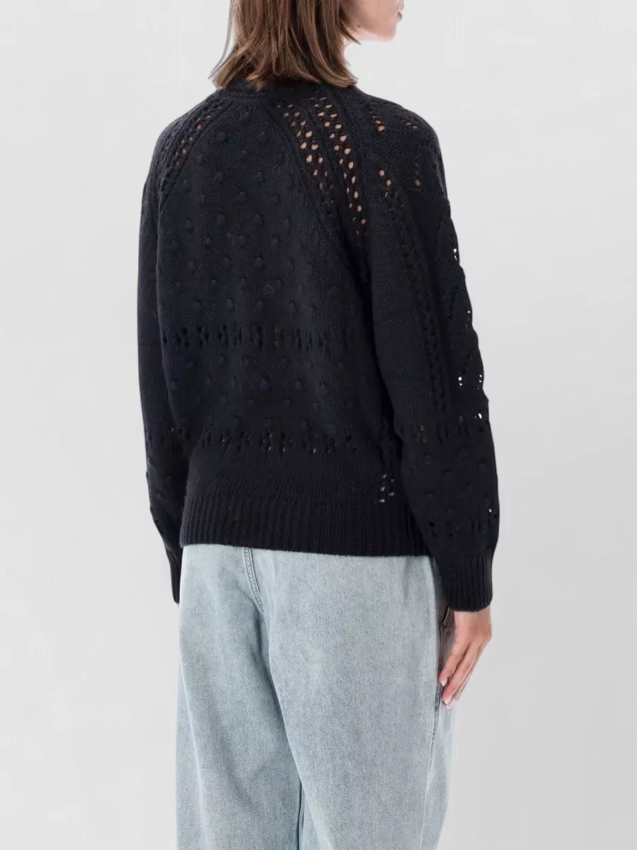 Isabel Marant Etoile Wool Pointelle Openwork Crew Neck Sweater