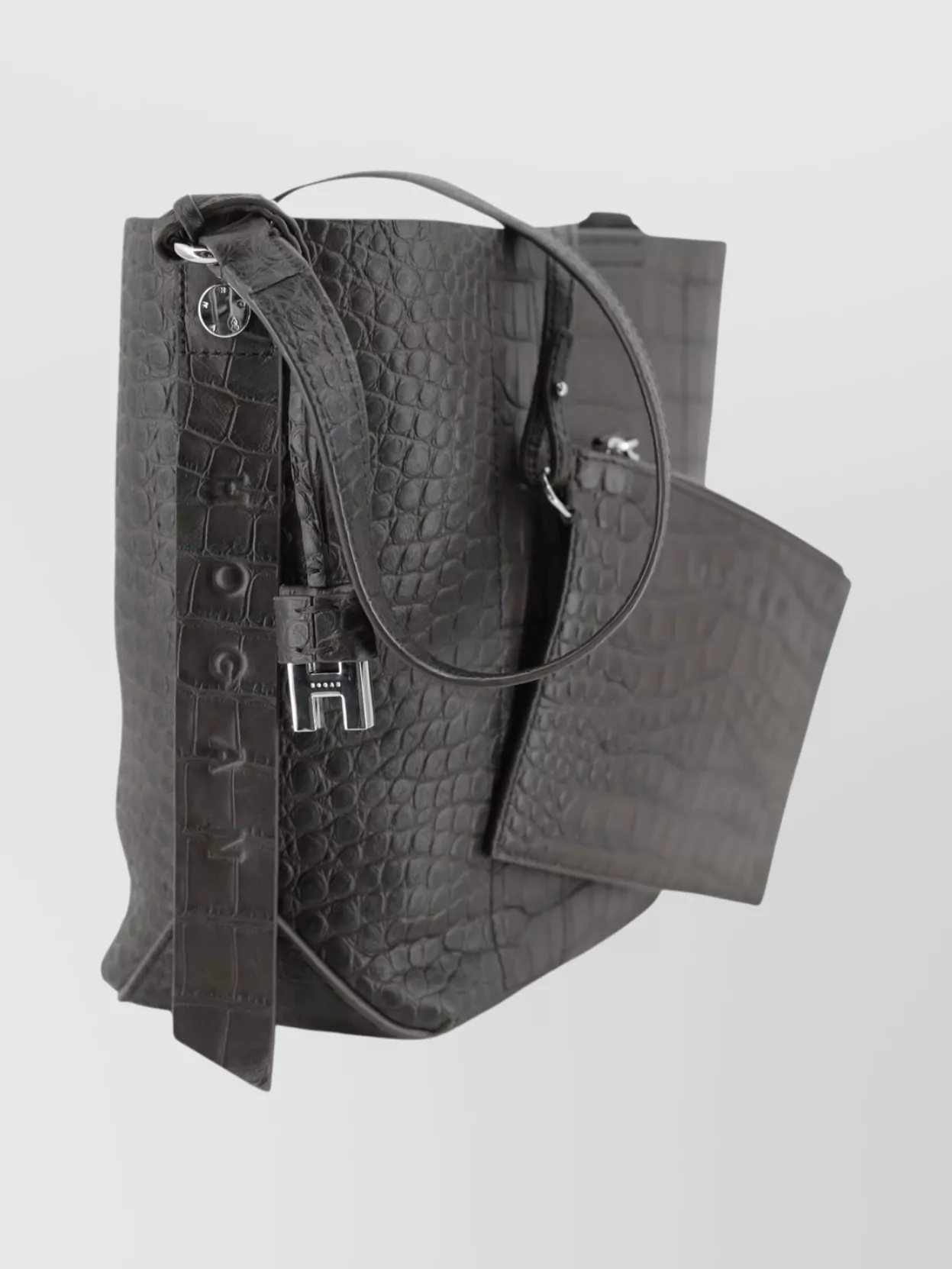 Hogan Crocodile Leather Crossbody Bag