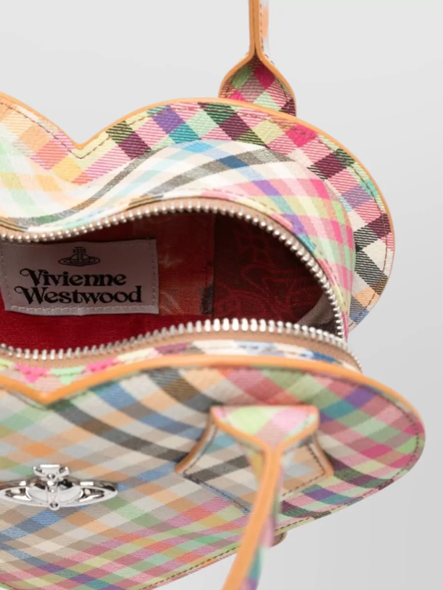 Vivienne Westwood Shoulder Bag Checkered Pattern Heart Shape Handles