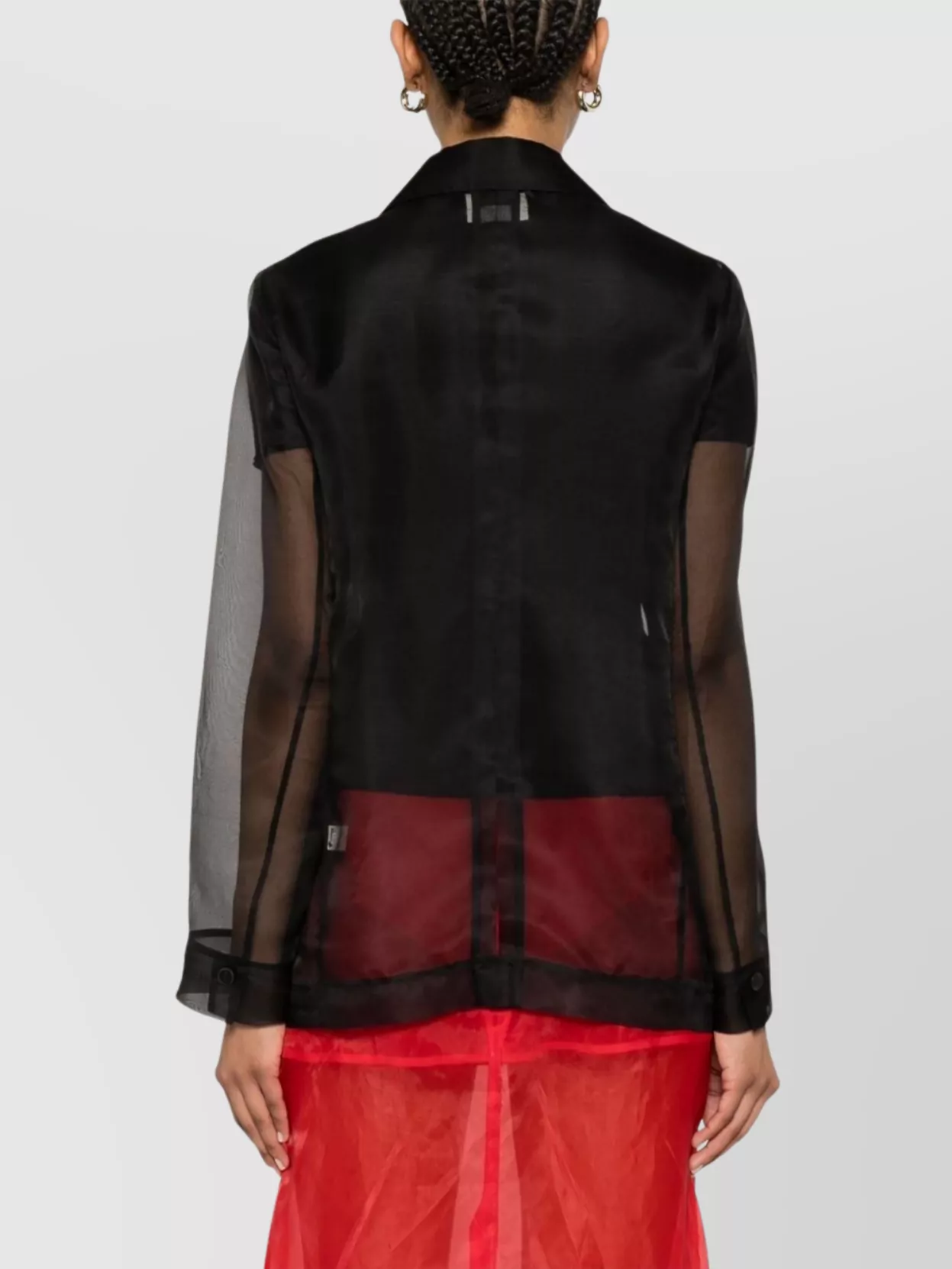 Shop Forte Forte Sheer Fabric Jacket Notched Lapels