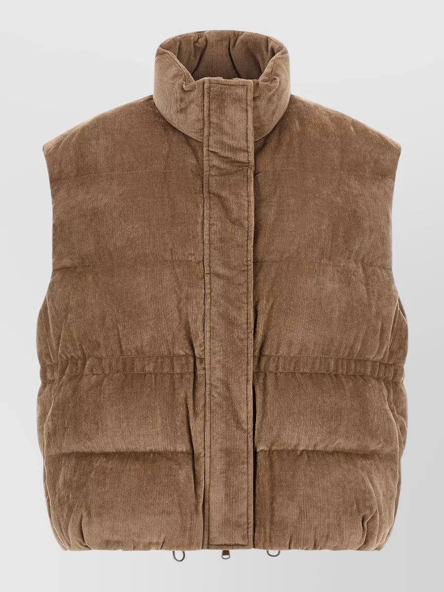Brunello Cucinelli Corduroy quilted stand collar vest