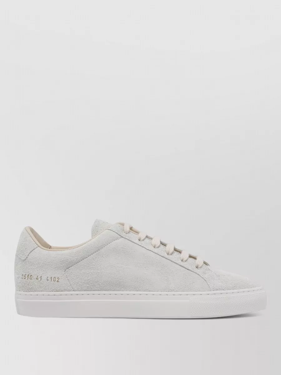 Common Projects Suede Low Profile Sneakers With Rubber Sole