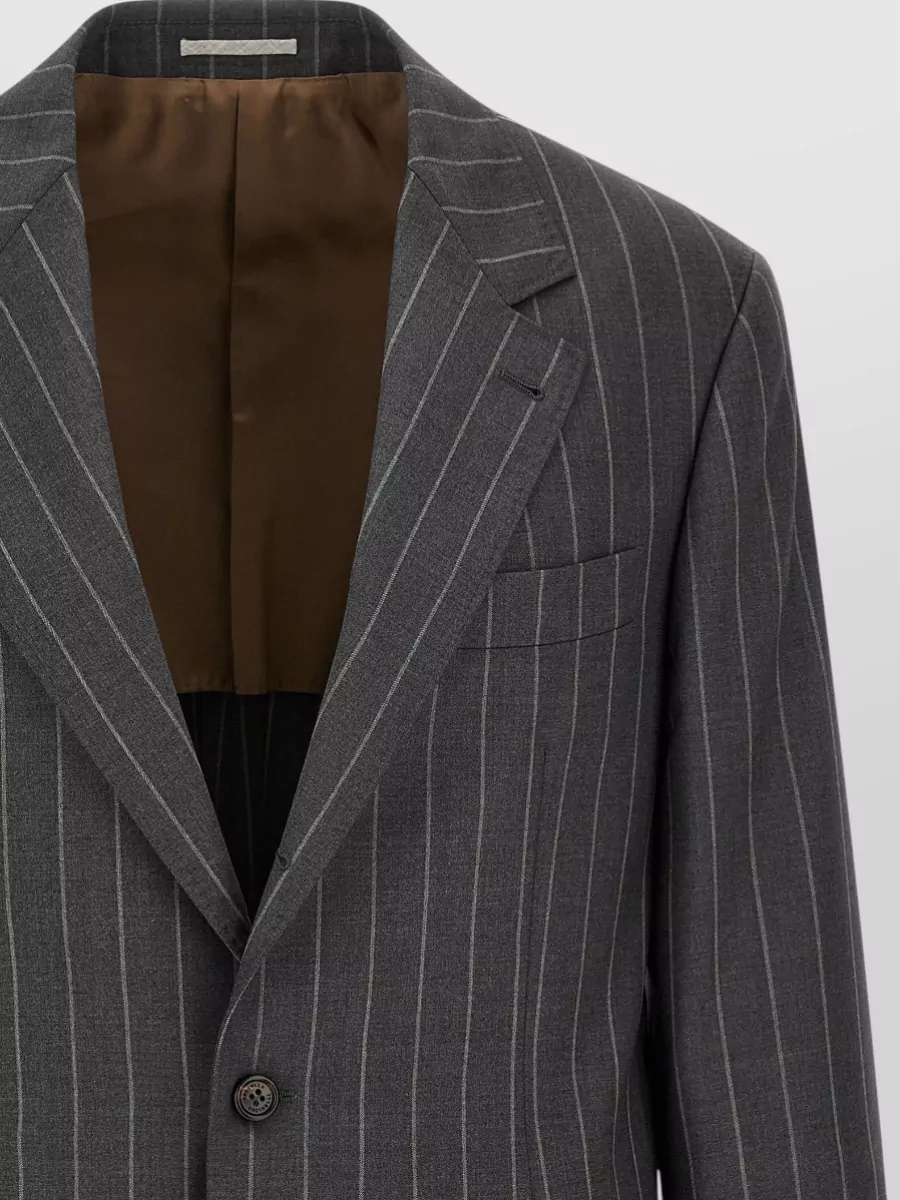 Brunello Cucinelli Pinstripe Single-Breasted Suit Jacket