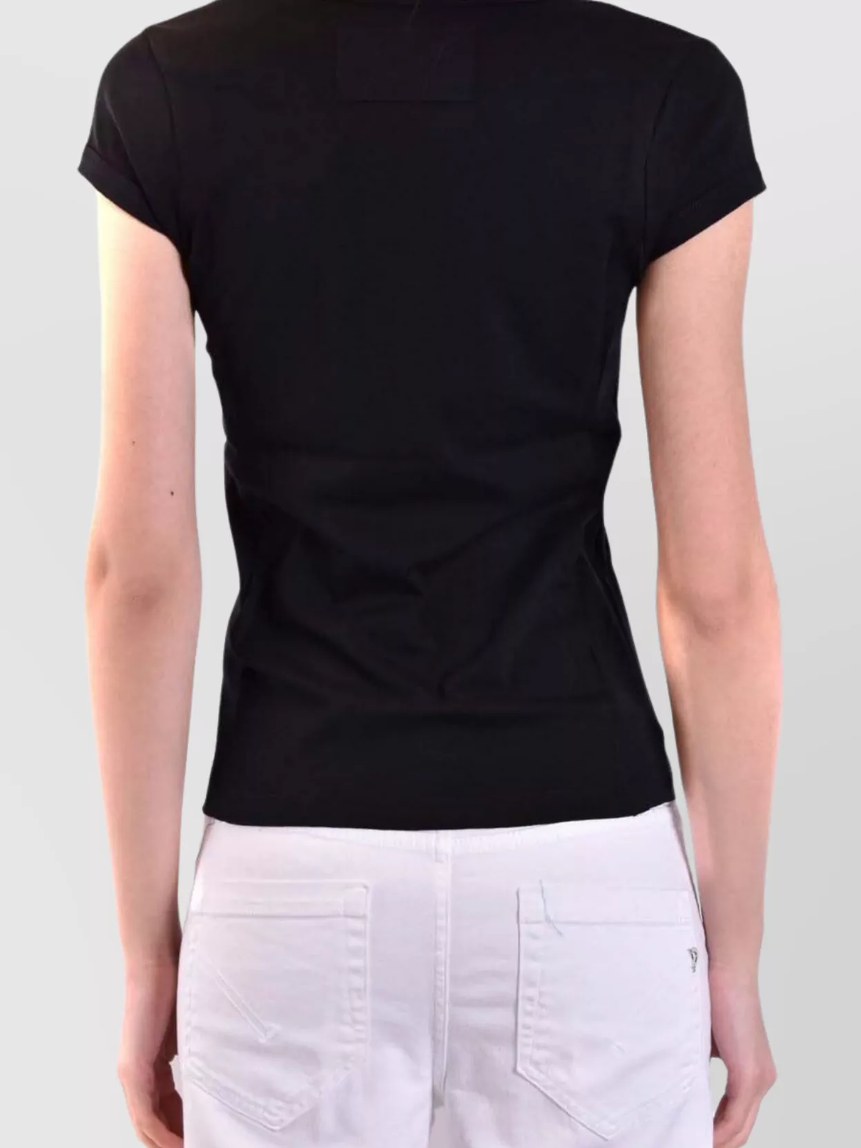 Dondup Short Sleeves V-Neck Fitted Soft Fabric