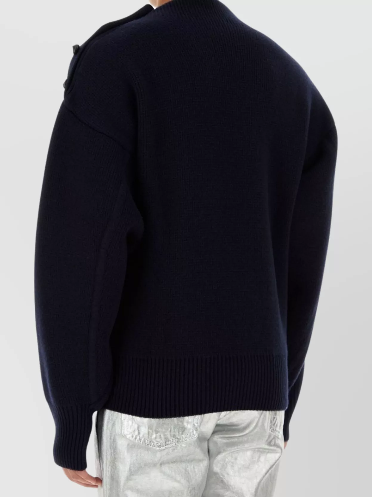 Ferragamo Studded Mock-neck Knitted Jumper In Black
