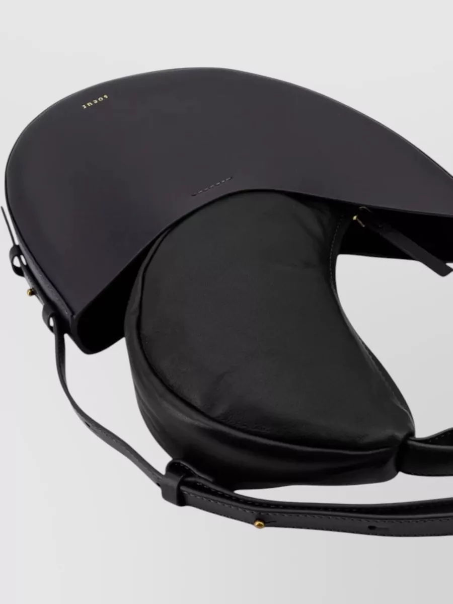 Soeur Curved Sheepskin Shoulder Bag Gold-Tone Hardware