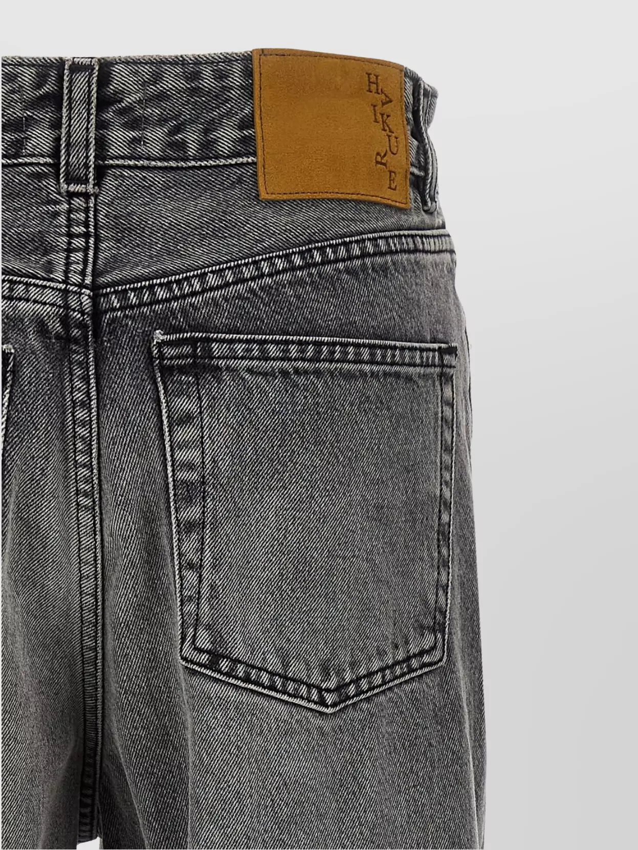 Haikure 'korea' Grey Jeans With Faded Effect And Logo Patch On The Back
