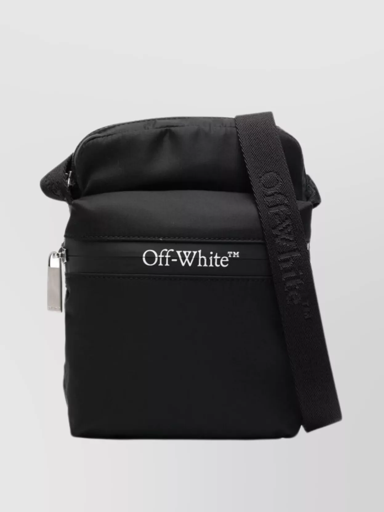 Shop Off-white Logo Messenger Bag Adjustable Strap