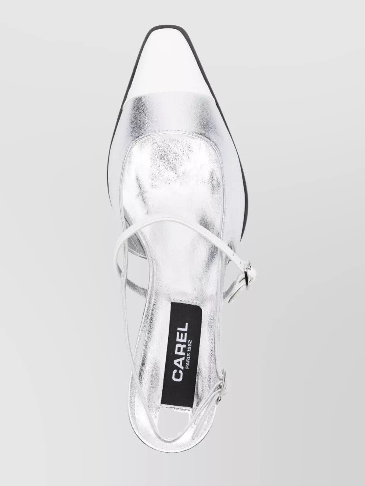 Carel Paris Mid Heel Pointed Toe Two-Tone Sandal