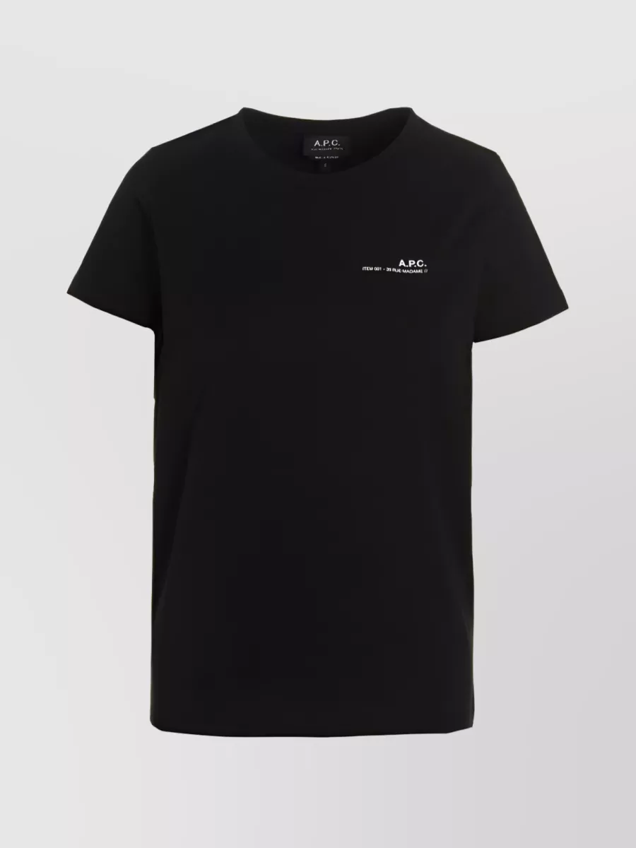 Shop Apc Contrasting Logo Print Crew Neck T-shirt In Black