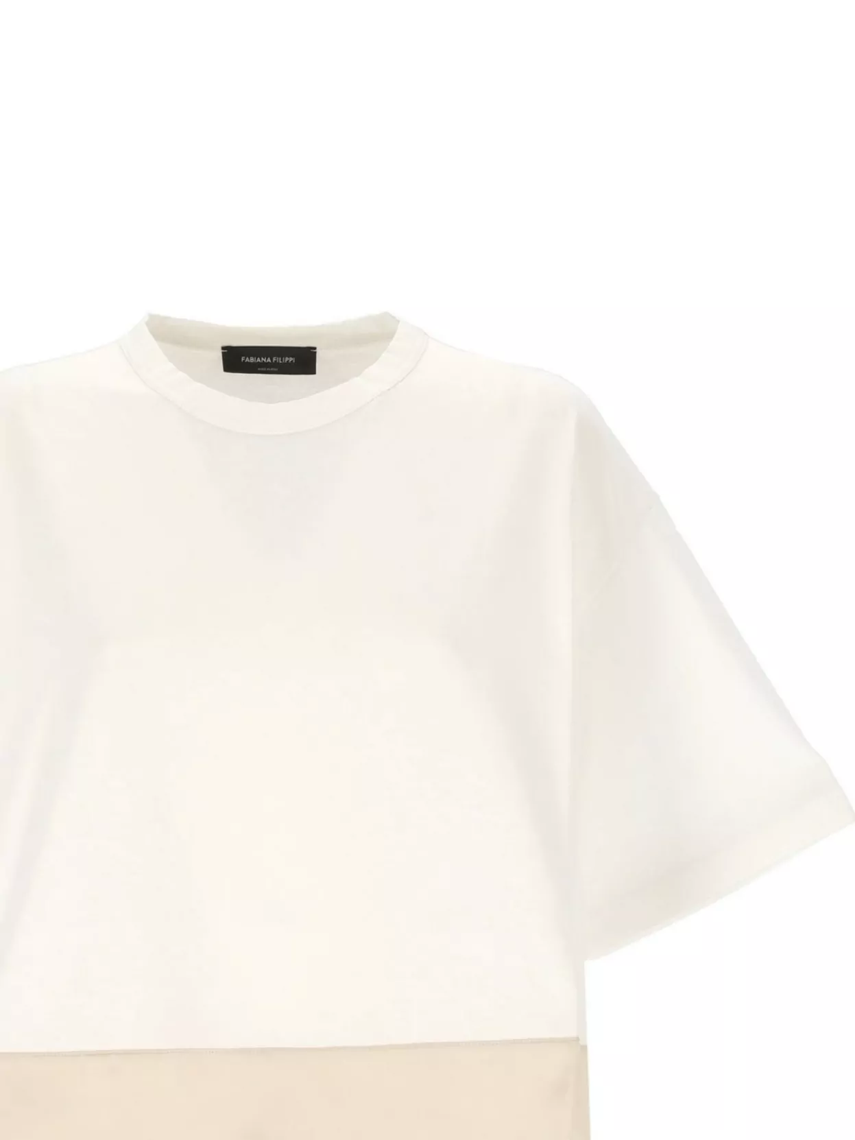 Shop Fabiana Filippi Crew Neck T-shirt Drawstring Hem