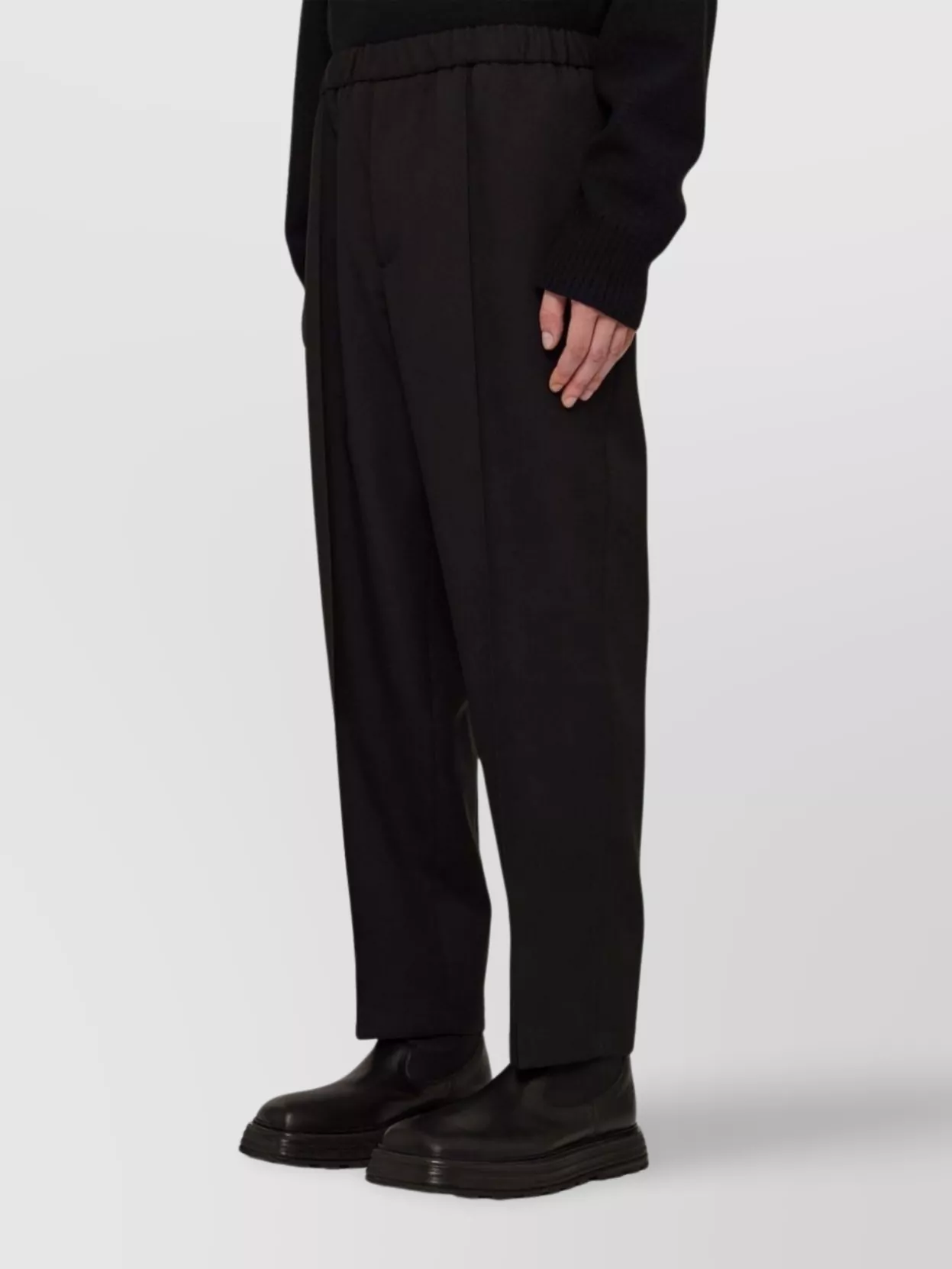 Jil Sander Tailored Wide-Leg Trousers Logo