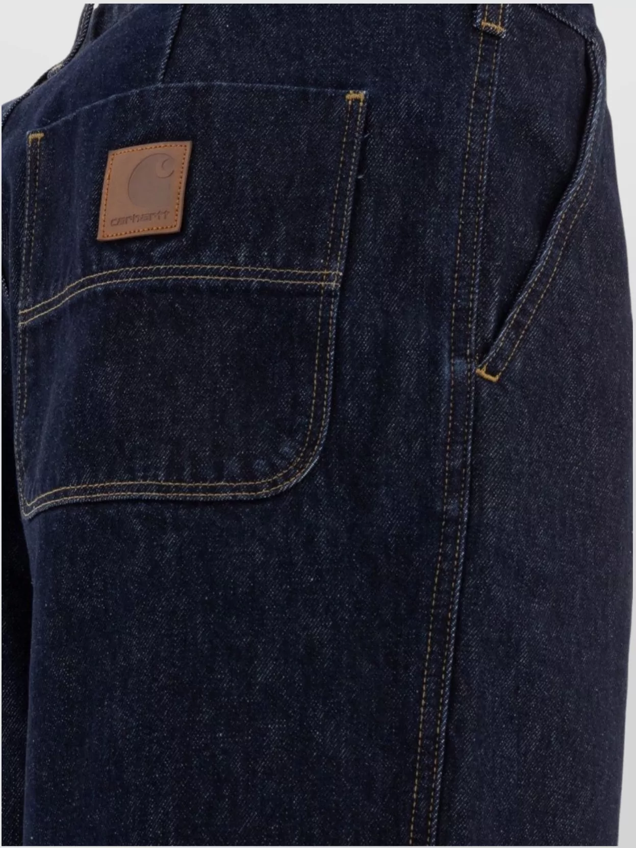 Carhartt Denim Trousers With Back Pockets And Belt Loops