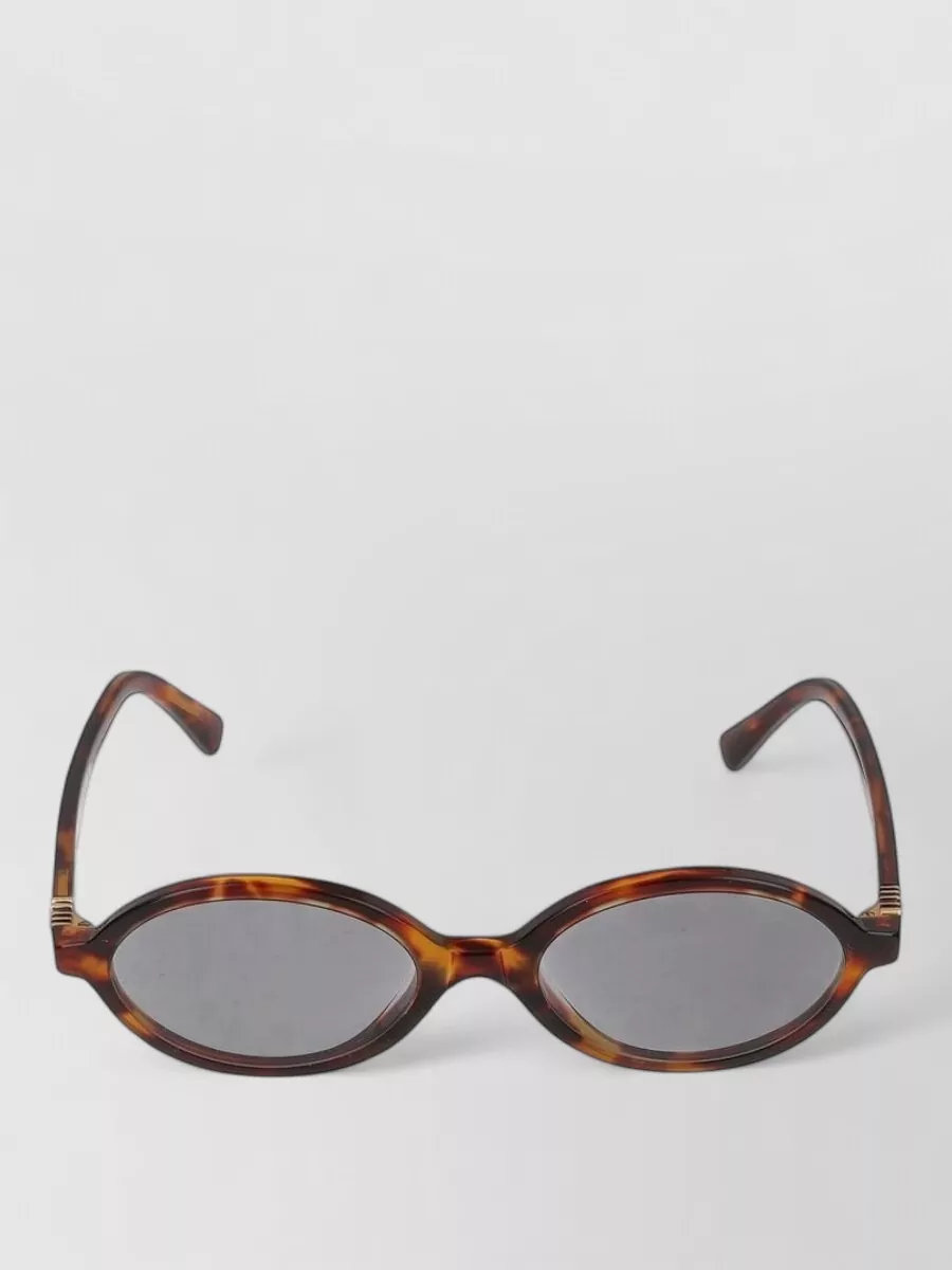Miu Miu Oval Sunglasses Tortoiseshell Frame Gold Detail