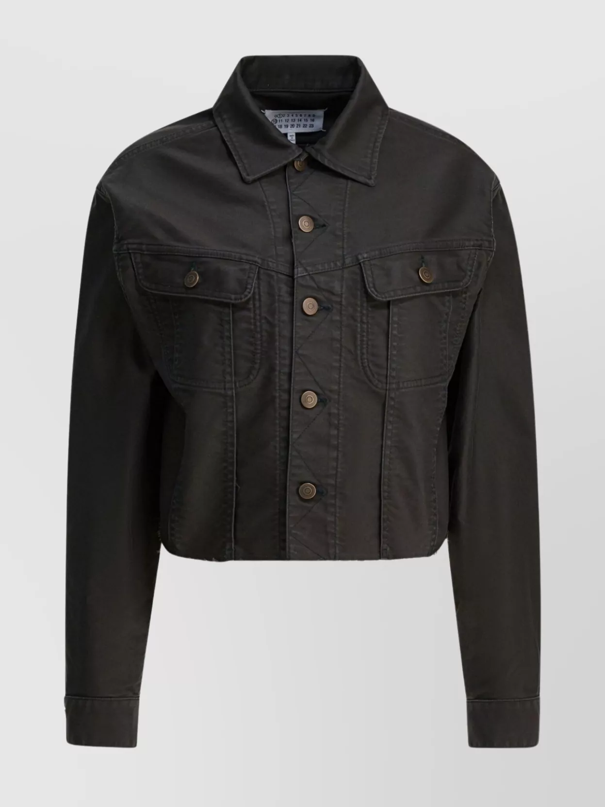 Maison Margiela Denim Jacket With Collared Design And Pockets In Black