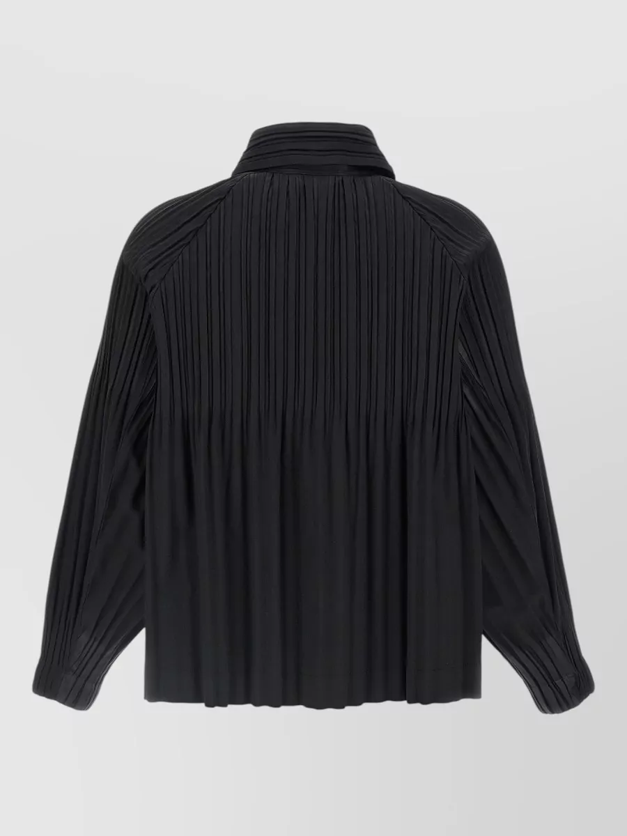 Pleats Please Issey Miyake Pleated Single-Breasted Coat